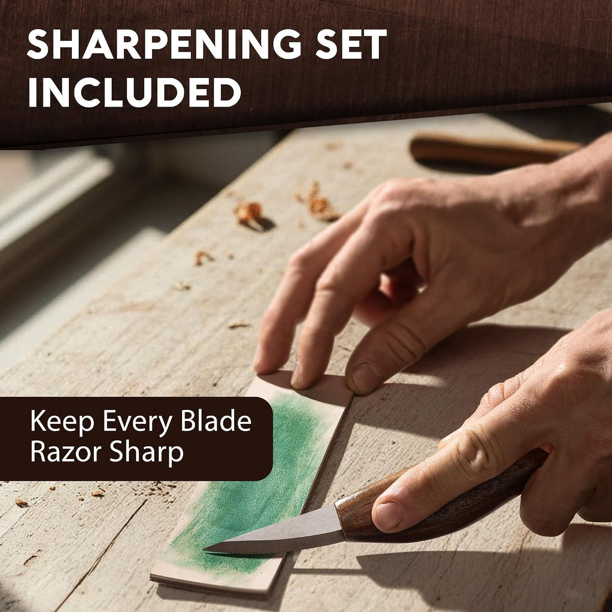 Sharpening set included