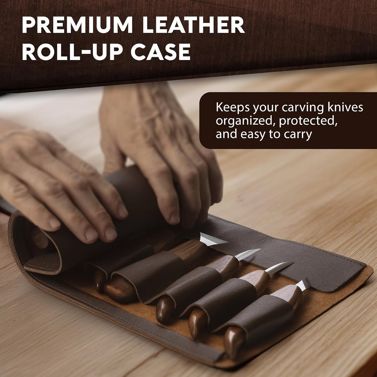 Leather roll-up case